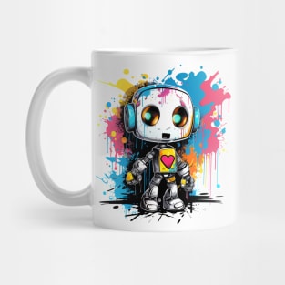 Cute cartoon Robot. Funny cyborg. Mug